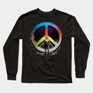 There is No Woke Only Peace on a Dark Background Long Sleeve T-Shirt